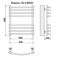 Водяной полотенцесушитель Ника Bamboo ЛБ 6 80/40 Хром — фото 2, Водяные полотенцесушители