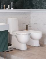 Унитаз-компакт Sanita Luxe Fest SL DM WC.CC/Fest/2-DM/WHT.G/S1 с бачком и сиденьем Микролифт — фото 2, Напольные унитазы