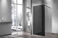 Душевая перегородка Vincea Walk-In 90 VSW-1H900CGB профиль Черный матовый стекло тонированное — фото 3, Душевые перегородки