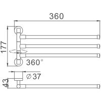 Полотенцедержатель Haiba HB113 поворотный Хром — фото 2, Полотенцедержатели
