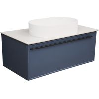 Тумба под раковину La Fenice Elba 90 FNC-01-ELB-BG-90 подвесная Синяя матовая — фото 1, Тумбы под раковину