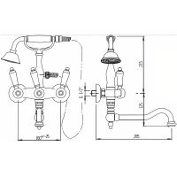 Смеситель на борт ванны Cezares First FIRST-PBV2-03/24-M Золото 24 карат — фото 2, Смесители