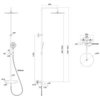 Душевая система Whitecross Y brushed gold Y1234TOPGLB с термостатом Брашированное золото — фото 3, Душевое оборудование. Душевая программа