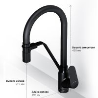 Смеситель для кухни AM.PM Like F8007822 Черный — фото 18, Смесители для кухни