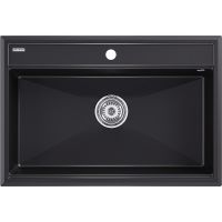 Кухонная мойка Paulmark Stepia 80 PM117551-BLM Черный металлик — фото 1, Кухонные мойки