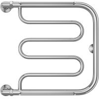 Водяной полотенцесушитель Terminus Фокстрот (1) 500x500 4620768881282 с полкой Хром, боковое подключение, G 1" НР — фото 2, Водяные полотенцесушители