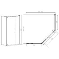 Душевой уголок Vincea Slim-N 100x100 VSP-4SN100CL профиль Хром стекло прозрачное — фото 5, Душевые уголки трапеция