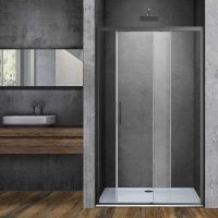 Душевая дверь Vincea Soft 150 VDS-3SO150CLGM профиль Вороненая сталь стекло прозрачное — фото 1, Раздвижные душевые двери