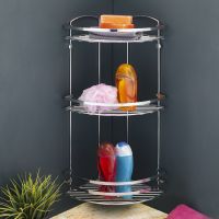 Полка корзина Tekno-tel LM009 угловая Хром — фото 2, Полки для ванной и душа