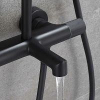 Душевая система Vincea Desire VSFS-1D1TMB с термостатом Черная матовая — фото 3, Душевые стойки