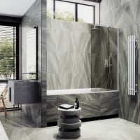 Товар: Шторка на ванну Maybah Glass MGV-250-1ш 300x1400 в широком профиле Белый стекло бронзовое - фото 3 Шторка на ванну Maybah Glass MGV-250-1ш 300x1400 в широком профиле Белый стекло бронзовое — фото 3, Неподвижные шторки для ванной