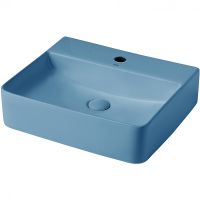 Раковина Abber Rechteck 50 AC2203MSB Синяя матовая — фото 1, Раковины накладные