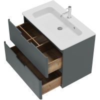 Товар: Тумба с раковиной Creto Bravo 80 22-BrG80 подвесная Серая - фото 3 Тумба с раковиной Creto Bravo 80 22-BrG80 подвесная Серая — фото 3, Мебель для ванной
