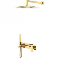 Душевая система Boheme Qubic 474-G Золото глянцевое — фото 1, Душевое оборудование. Душевая программа