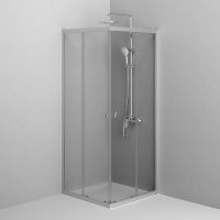 Душевой уголок AM.PM Sunny 80х80 W87G-403-8080-MT профиль Хром матовый стекло прозрачное — фото 1, Квадратные душевые уголки