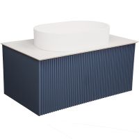 Тумба под раковину La Fenice Terra 80 FNC-01-TER-BG-80 подвесная Синяя матовая — фото 3, Мебель для ванной