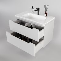 Тумба под раковину Style Line Марелла 80 Люкс Plus подвесная Белый матовый антискрейтч арт-СС-00002410 — фото 3, Тумбы под раковину