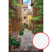 Фреска Ortograf Городской пейзаж 5366 Фактура бархат FX Флизелин (2*3) Коричневый/Зеленый/Розовый, Город/Цветы — фото 1, Фрески