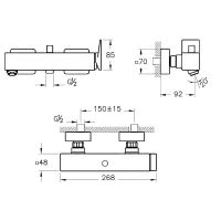 Смеситель для ванны Vitra Brava A42613EXP Хром — фото 2, Смеситель для ванны