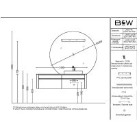 Зеркало Black&White Universe U915.MR 130 915.MR0 с подсветкой с сенсорным выключателем — фото 10, Мебель для ванной