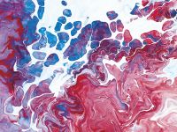 Фреска Ortograf Misto 33299 Фактура флок FLK Флизелин (3,6*2,7) Красный/Синий, Абстракция — фото 2, Фрески