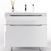 Тумба под раковину Style Line Марелла 90 Люкс Plus СС-00002417 Белый глянец антискрейтч — фото 1, Мебель для ванной