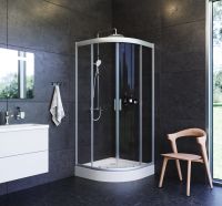 Комплект душевого уголка AM.PM Gem UK91SA с поддоном с мебелью с унитазом с комплектом смесителей с душевым гарнитуром и аксессуарами — фото 5, Душевые уголки