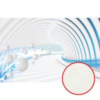 Фреска Ortograf 3D 21067 Фактура флок FLK Флизелин (4,2*2,7) Белый/Голубой, Абстракция — фото 1, Фрески