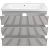 Тумба с раковиной Brevita Victory 105 УТ000023622 Серый шелк — фото 4, Мебель для ванной