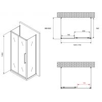 Товар: Душевой уголок Abber Schwarzer Diamant 170x60 AG30170H-S60-S60 профиль Хром стекло прозрачное - фото 5 Душевой уголок Abber Schwarzer Diamant 170x60 AG30170H-S60-S60 профиль Хром стекло прозрачное — фото 5, Прямоугольные душевые уголки
