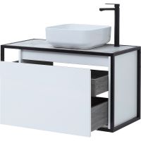 Тумба под раковину Aquanet Nova Lite Loft 90R 261651 подвесная Белый глянец — фото 6, Мебель для ванной