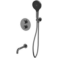 Смеситель для ванны Whitecross Y gunmetal YSET10TOPGM с термостатом Оружейная сталь — фото 1, Смесители