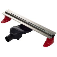 Душевой лоток Berges Super Line 550 090180 с решеткой Хром матовый — фото 1, Душевые лотки