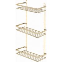 Полка корзина Tekno-tel ES065G Золото — фото 1, Полки для ванной и душа