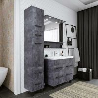 Тумба под раковину Бриклаер Чили 90 4627125415241 Цемент — фото 6, Мебель для ванной