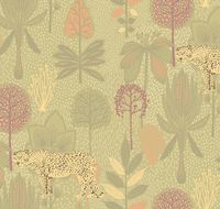 Обои детские Milassa Bon Voyage D1 005 Флизелин (1*10,05) Зеленый, Животные — фото 1, Обои для стен