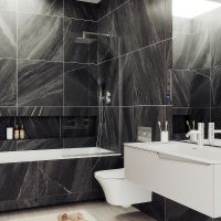 Шторка на ванну Maybah Glass MGV-64-5у 800x1400 в узком профиле Хром матовый стекло прозрачное — фото 1, Неподвижные шторки для ванной