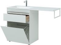 Тумба под раковину Aquanet Токио 130 239291 Белая — фото 5, Тумбы под раковину