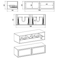 Тумба с раковиной Misty Дубль 150 УТ000014442 подвесная Белый Дуб Галифакс — фото 7, Мебель для ванной