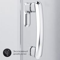 Душевой уголок AM.PM Like Round 95х95 W83G-333-095CT профиль Хром глянцевый стекло прозрачное — фото 7, Полукруглые душевые уголки