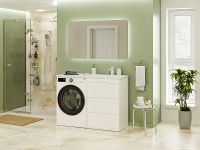 Товар: Тумба под раковину Brevita Grafit 120 GRA-01060-023Я Белая матовая - фото 12 Тумба под раковину Brevita Grafit 120 GRA-01060-023Я Белая матовая — фото 12, Мебель для ванной