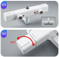 Товар: Душевая система Gappo G91 G2491-8 с термостатом Белая - фото 6 Душевая система Gappo G91 G2491-8 с термостатом Белая — фото 6, Душевые стойки