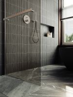 Душевая перегородка Maybah Glass MGD-727-5ш 790x1950 в широком профиле Хром матовый стекло бронзовое — фото 6, Душевые перегородки