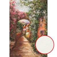 Фреска Ortograf Городской пейзаж живопись 7600 Фактура флок FLK Флизелин (1,8*2,7) Оранжевый/Зеленый/Розовый, Город/Цветы/Живопись арт-7600 (флок FLK) — фото 1, Фрески