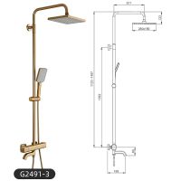 Душевая система Gappo G91 G2491-3 с термостатом Золото — фото 27, Душевые стойки
