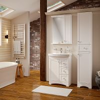 Зеркало со шкафом Runo Мерида 58 R 00-00000740 с подсветкой Белое — фото 4, Зеркальные шкафы в ванную