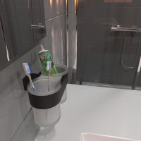 Товар: Стакан для зубных щеток Altasan Лотос ЛТ42ЧМ двойной Черный матовый - фото 2 Стакан для зубных щеток Altasan Лотос ЛТ42ЧМ двойной Черный матовый — фото 2, Мыльницы