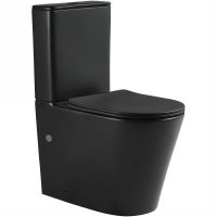 Унитаз компакт SantiLine SL-5026MB Черный матовый с бачком и сиденьем Микролифт — фото 1, Напольные унитазы