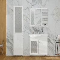 Зеркало со шкафом Volna Milena 70 L zsMLN70.L-01 с подсветкой Белое — фото 6, Зеркальные шкафы в ванную