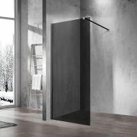 Душевая перегородка Vincea Walk-In 110 VSW-1H110CGB профиль Черный стекло тонированное — фото 2, Душевые перегородки